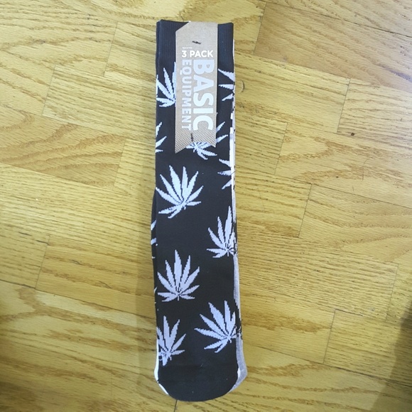 Cotton Blend Cannabis Marijuana Over The Knee Socks With Stripe Top